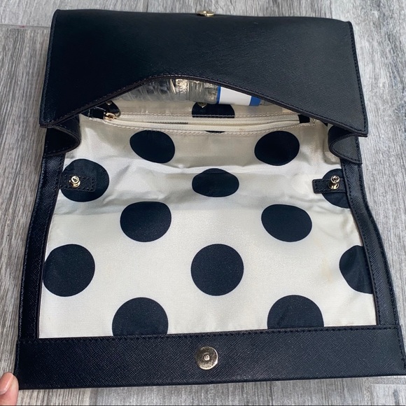 🖤🖤 KATE SPADE Clutch / Crossbody in black with gold hardware + dust bag 🖤🖤 - Picture 6 of 14